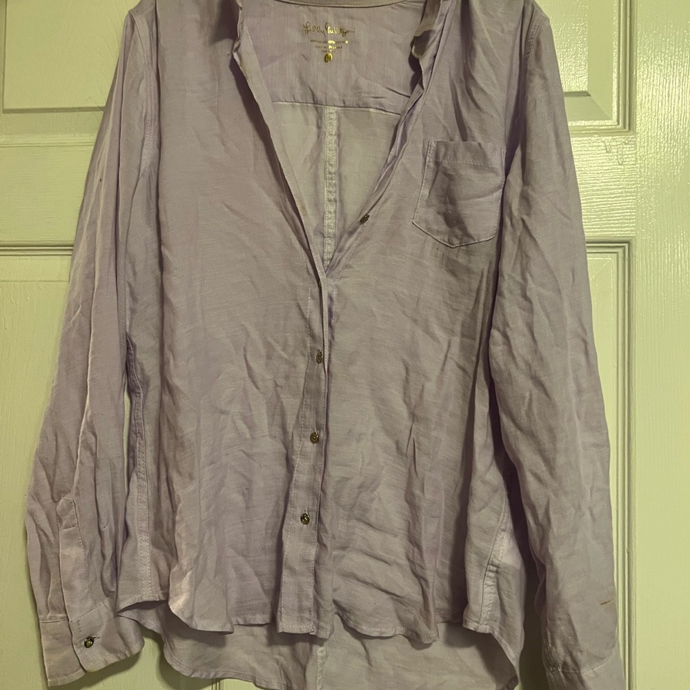 Lavender Lilly Pulitzer Linen Top